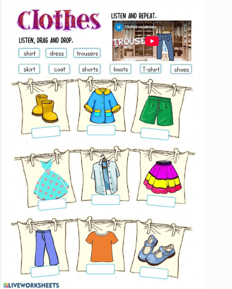 Clothes Worksheet by Nieves Correa del Caño